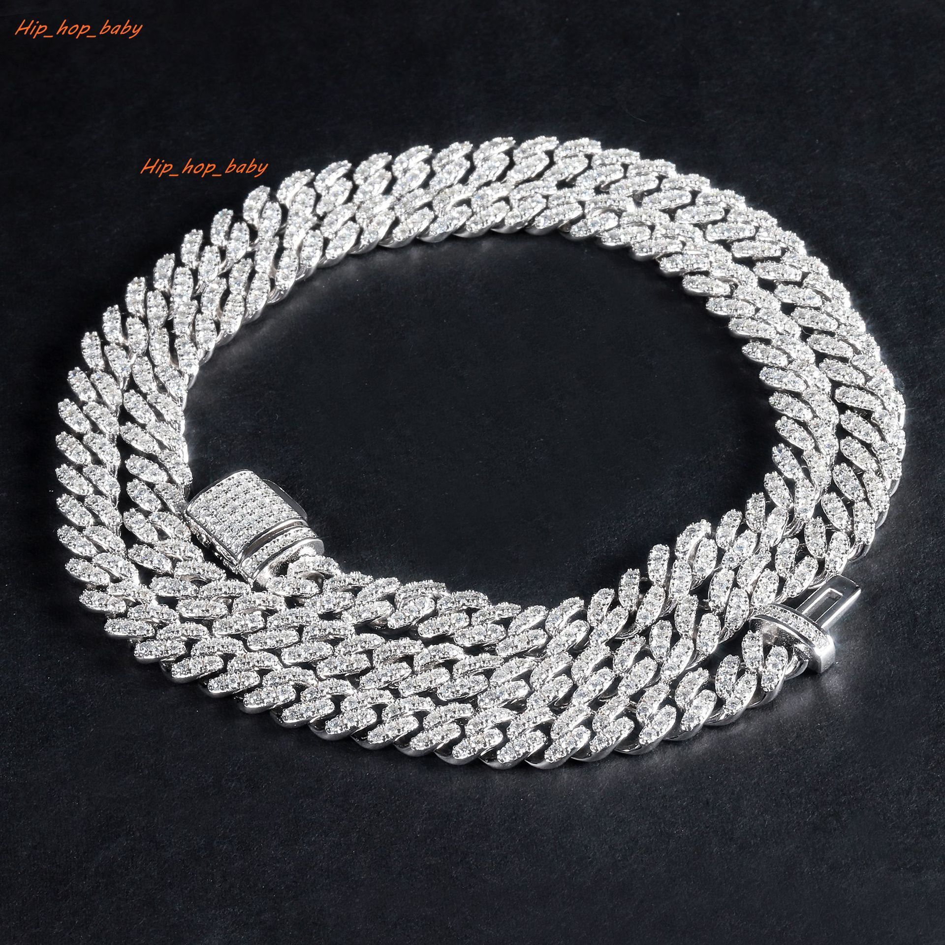 Trendy Personalized Moissanite Necklace 925 Sterling Silver Plated 18k Gold Popular European And American 6mm Cuban Chain