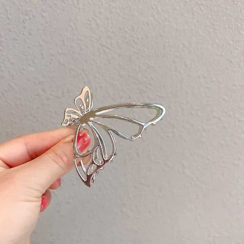 Fashion Metal Butterfly Hair Claws Hollow Out Zinc Alloy Beautiful Hairpins Golden Butterfly Hair Clips Womens Hair Accessories Y250707