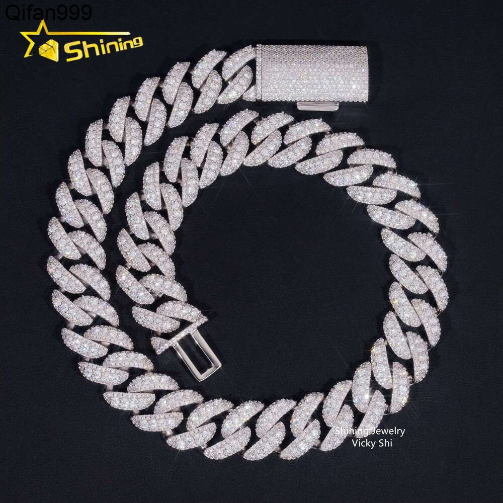 Trendy Big Size Heavy Sier 15Mm Width Miami Moissanite Cuban K Chain Custom Iced Out Hip Hop Necklace For Men Women