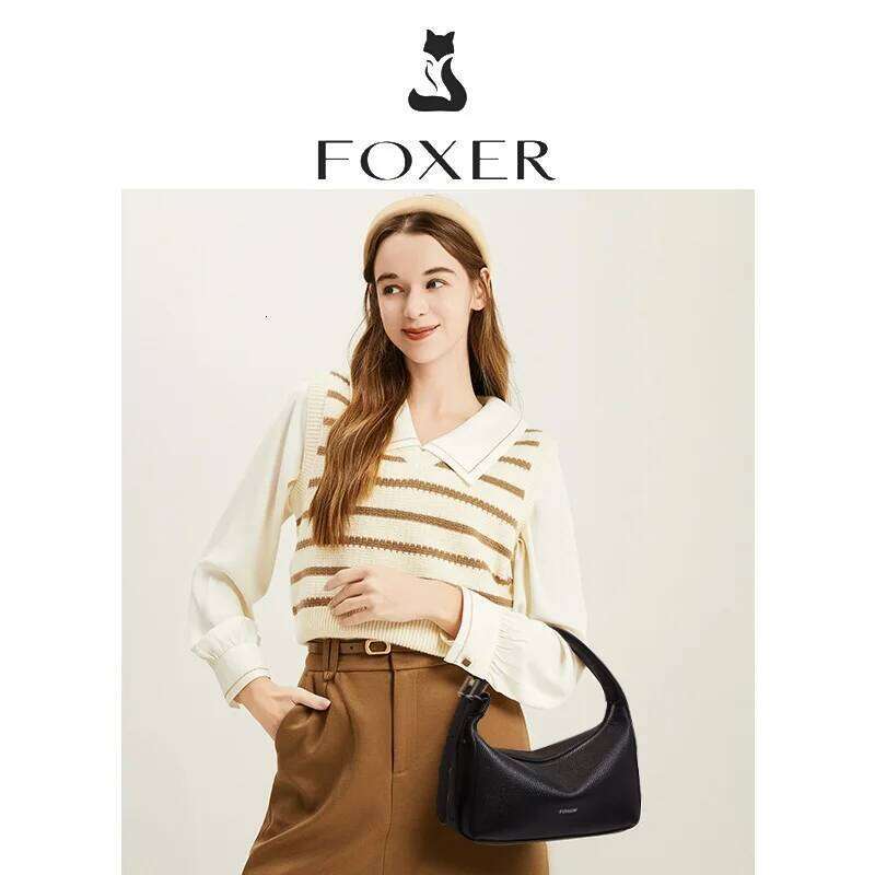 FOXER Casual Women Shoulder Underarm 2025 New Summer Hobo Female Crossbody Handbag Purse With Pillow Bag As Gift