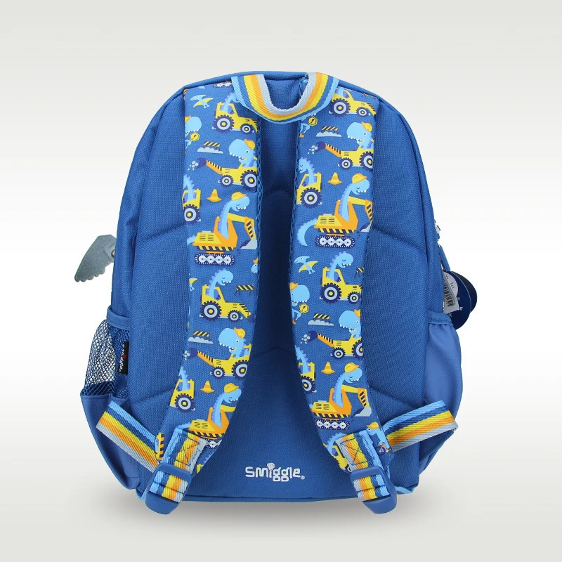 Australia smiggle original childrens schoolbag boys excavating machinery shoulder backpack Kawaii 3-7 year modeling bags 14 inc 250704