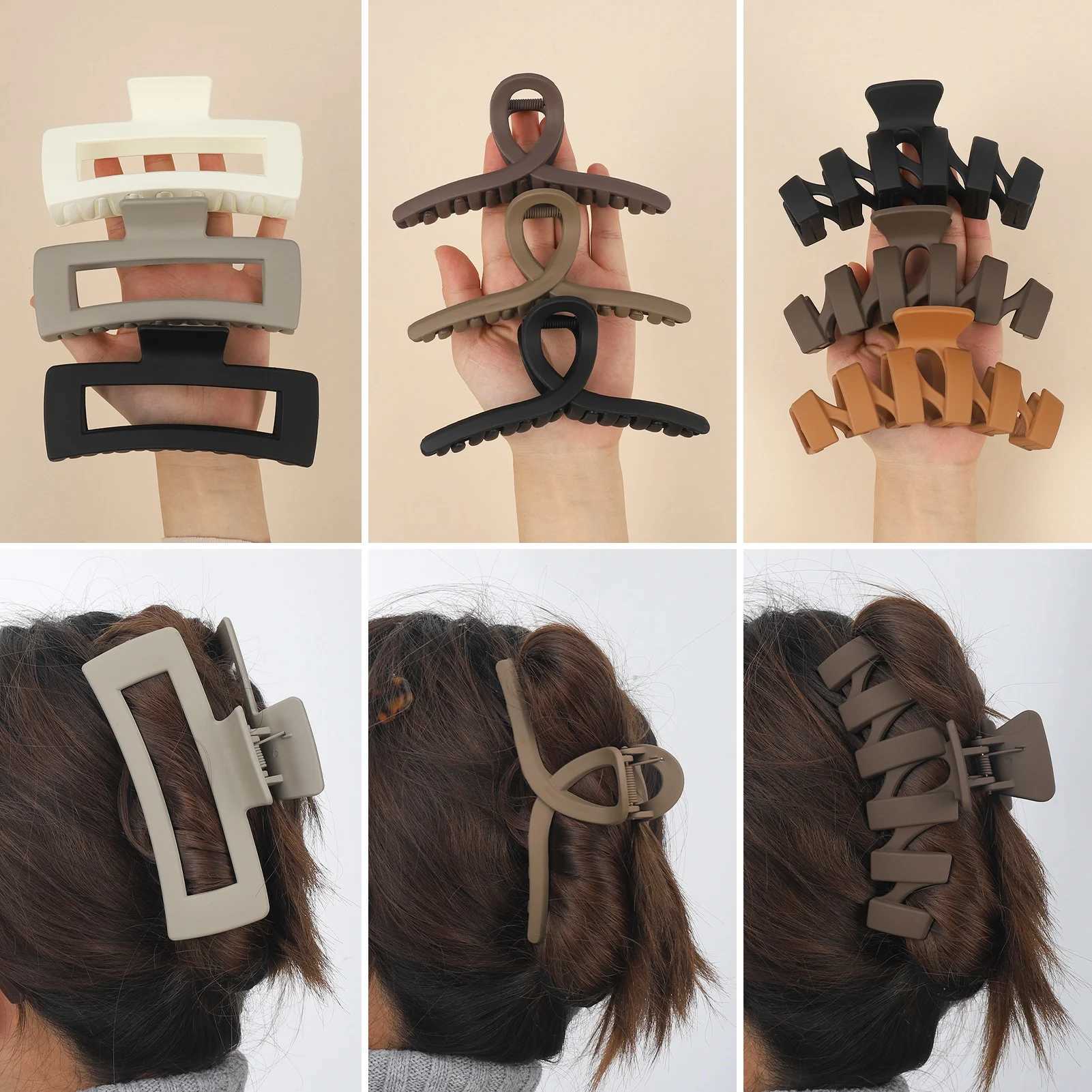 9 PCS Assortment Large Claw Clips Hair Clips for Women Thick Hair Multi-Styles Matte Non-slip Hair Clips Strong Hold Claws Z250707