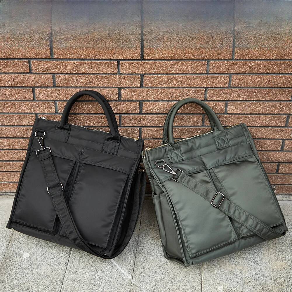 Men's Large Capaci Nylon Crossbody Casual Commuter Tote Single oulder Bag Lightweight Vertical Square ape Bapa high-quality