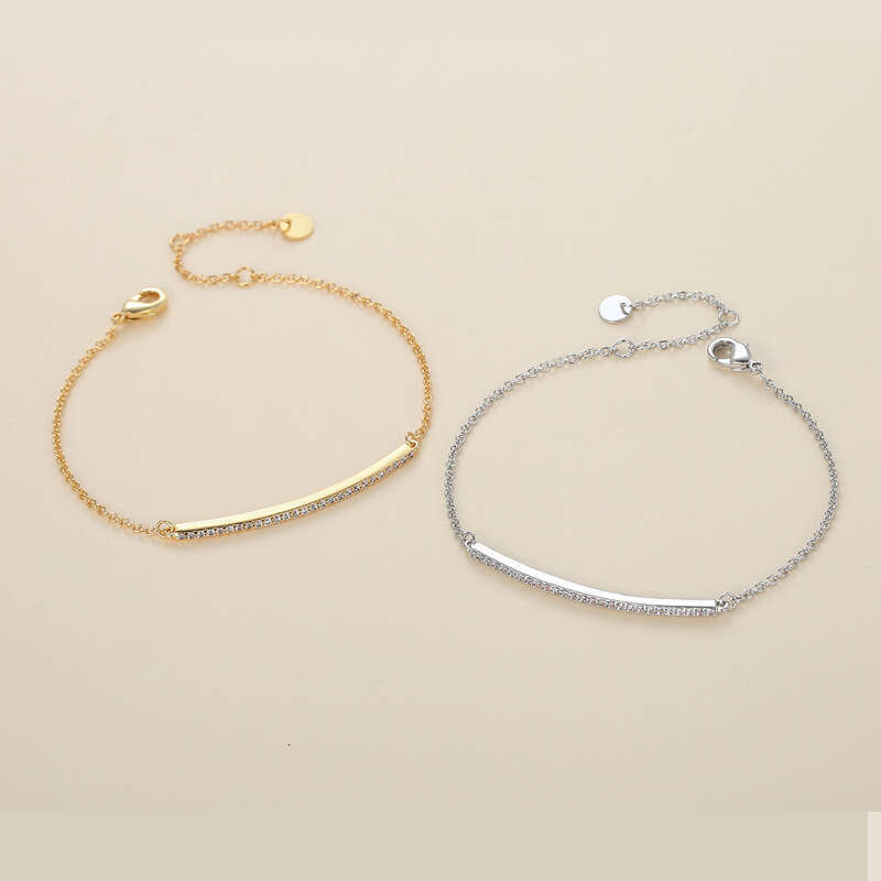 Exquisite Smile Full Dia Line for Women, Fashionable Gift, High Color Retention, Elegant K Gold Plated Versatile Bracelet