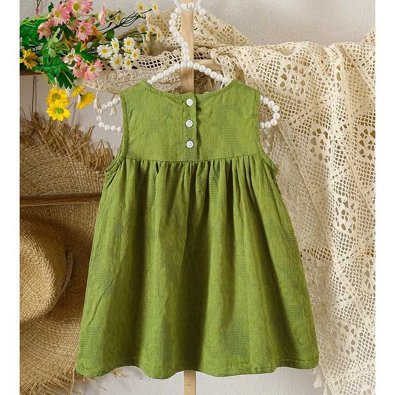 1-6 Years Kids Clothing Summer Embroidered Cotton Baby Girls Dress Fashion Casual Vest Princess Dress Comfort Children Girls Dress R250707