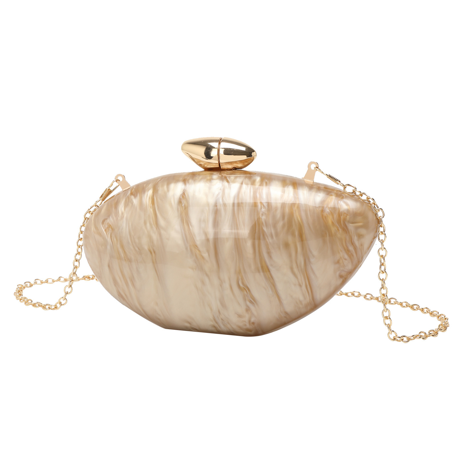 trend New cross border women s evening gown bag acrylic women s handbag designer bag oval bag chain trend shoulder bag crossbody bag