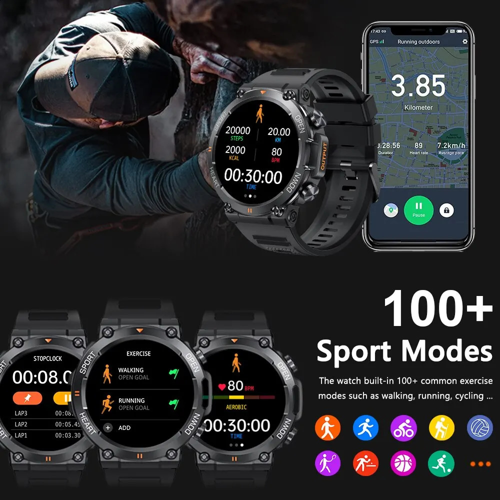139 Inch HD Bluetooth Call Smart Watch Men Sports Fitness Tracker Heart Monitor 400mAh Smartwatch For Android IOS MD56 250707