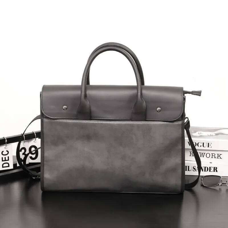 Large Capacity Handbags Briefcases Retro Fashion Crossbody Bags Men Shoulder Messenger Satchels Male Top-Handle Bag