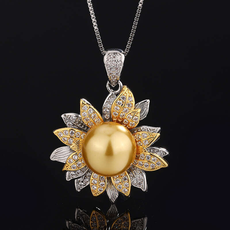 Set Jewelry Imitation Natural Pendant Ring S Sier Needle Earrings Pearl Two-Tone Electroplating Women 616