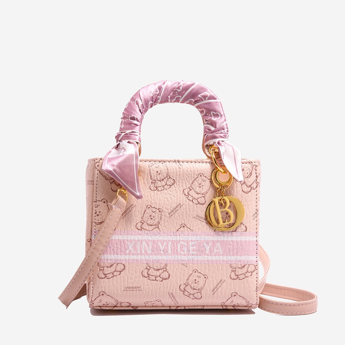 Designer High-End French Style Ins Handbag for Women 2025 New Commuting Versatile Fashion Bucket Bear Print Luxury Women's Bag