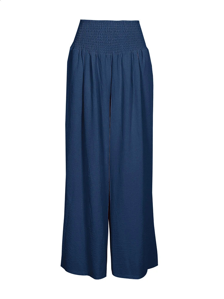 plus Size High Waist Wide Leg Cotton Linen Pants Elastic Trousers Retro Fashion Casual Spring Summer 250628