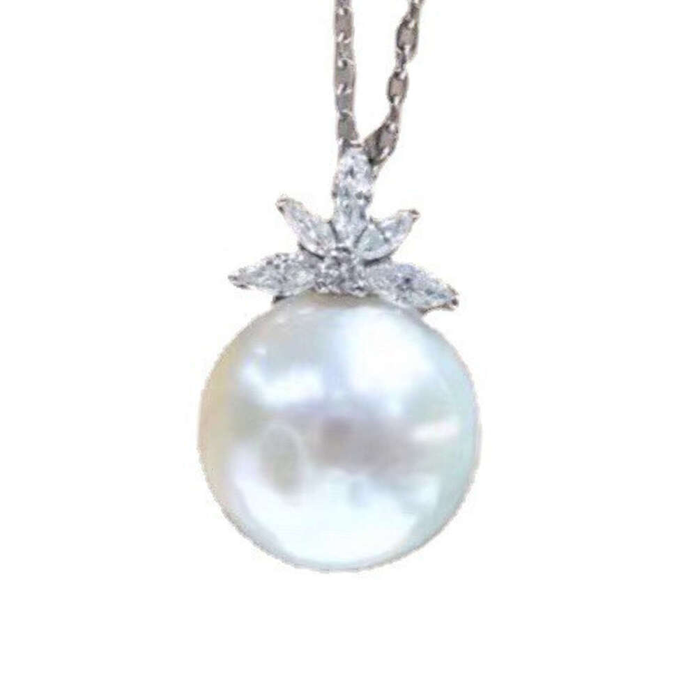 DHcollections DIY Pearl Accessories Copper Thick Gold-Plated Ice and Snow Sparkling Exquisite Pendant Necklace Semi-Finished 10-16mm