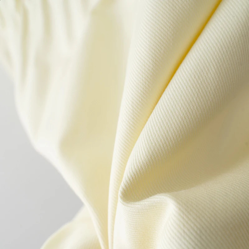 2025 Women Spring Autumn Light Yellow Adjustable waist Zip Jacket 250703