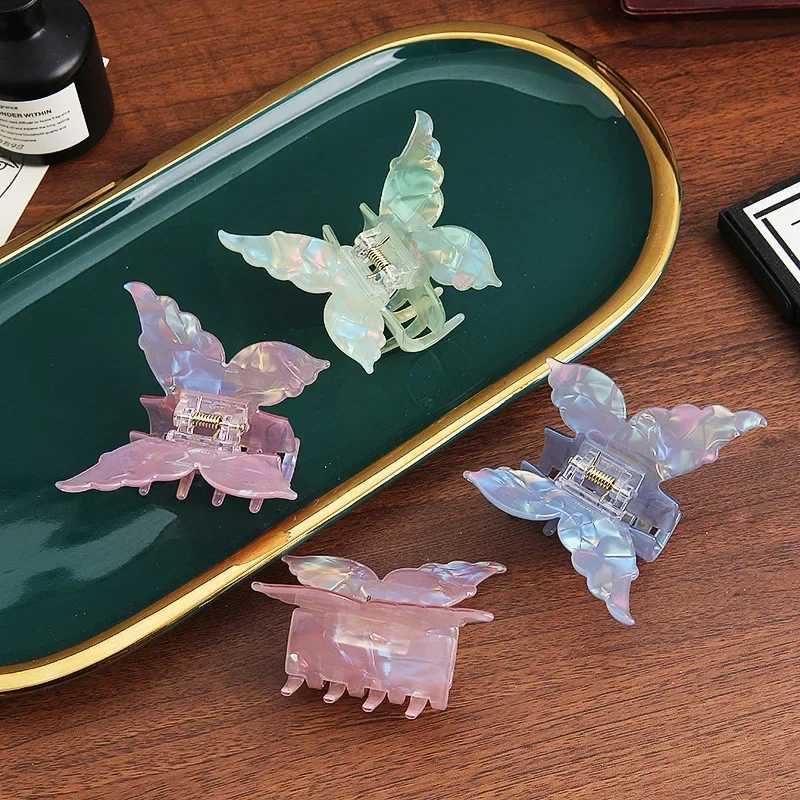 Acetate Retro Butterfly Hair Claw Sweet Cute Fairy Colorful Women Hair Clip Crab Headband Hair Styling Accessories Y250707