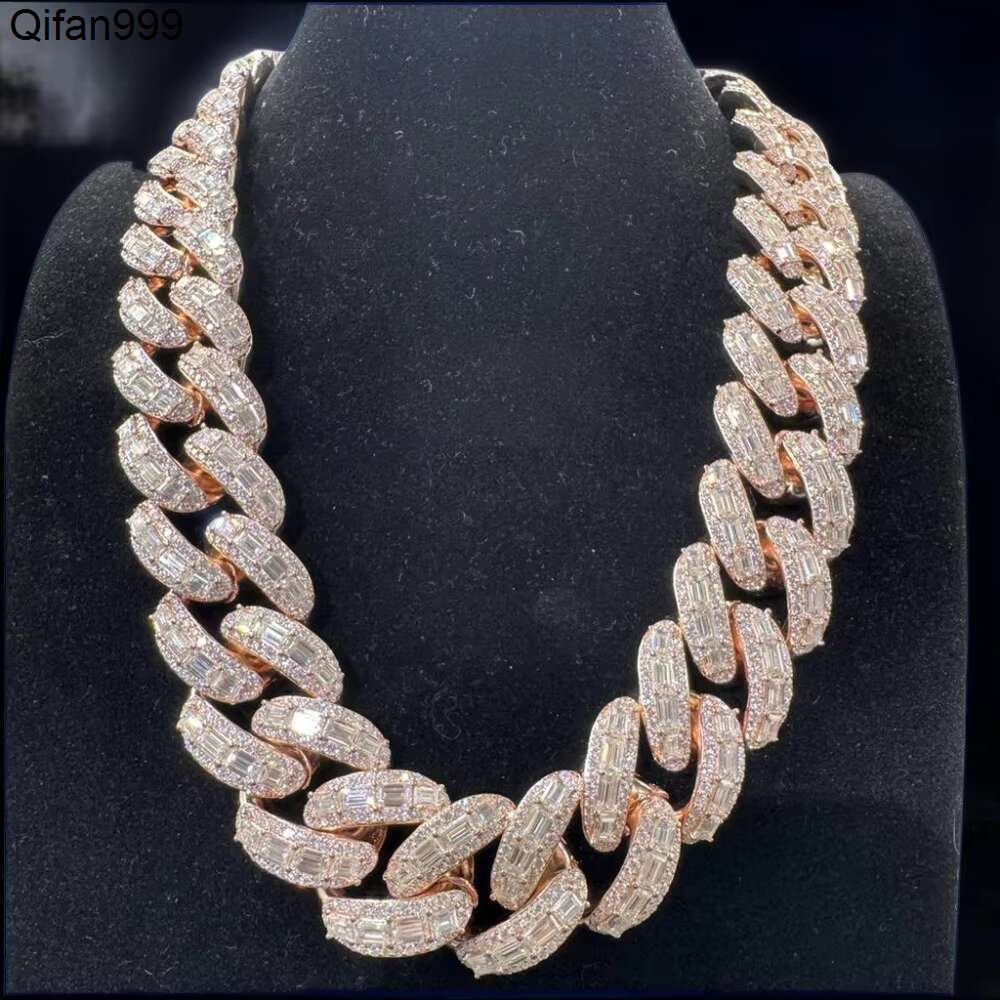 Miami Pure Sier 13Mm 15Mm Chilled Hiphop Moissanite Cuban Chain