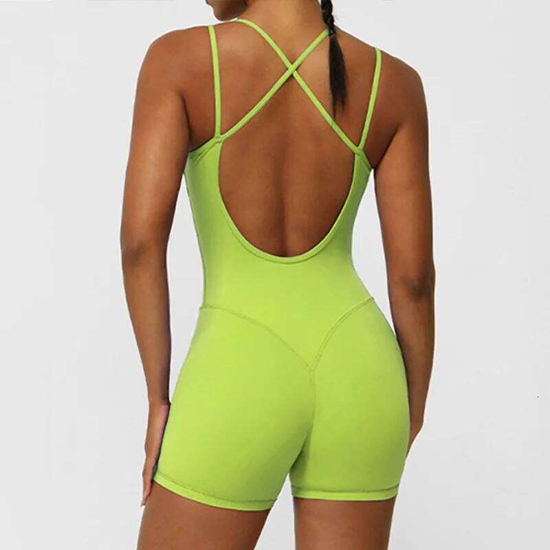 Cloud Rise Sexy Girl Backless Yoga Jumpsuit Women Workout Bodysuit Sports Set One Piece Tracksuits Fiess Suit Gym Sportswear
