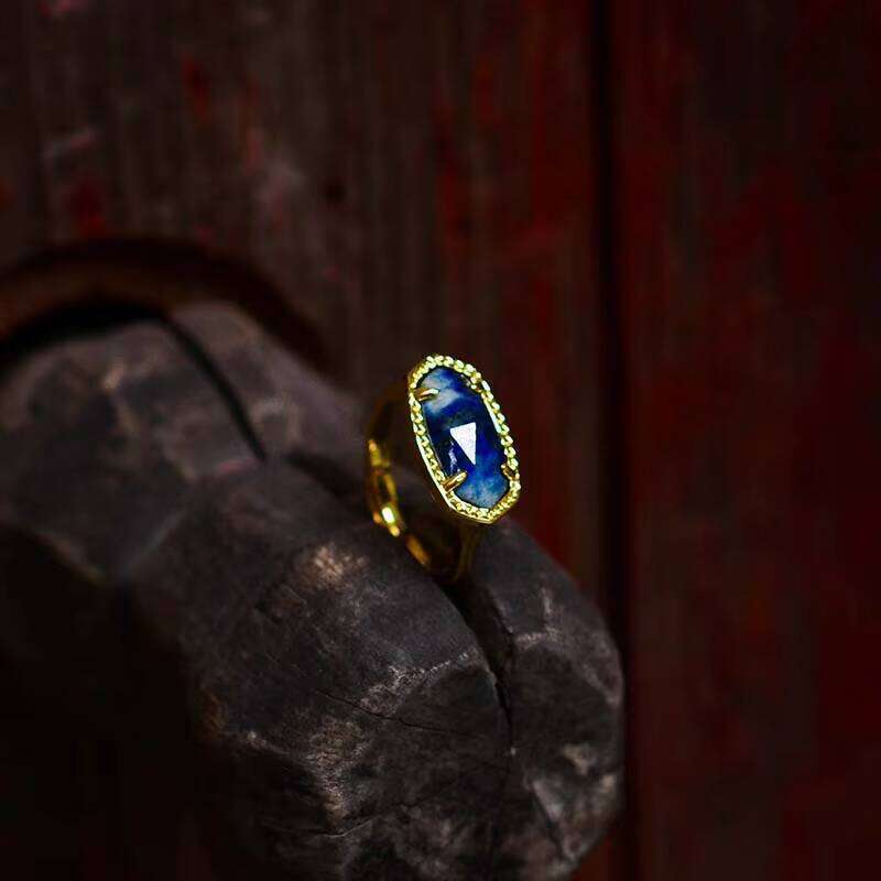 Lapis Lazuli Daily Style Adjustable Size Ring Women's Jewelry