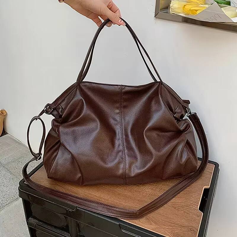 Retro Design PU Leather Shoulder Bags for Women 2024 Korean Fashion High Capacity Armpit Female Crossbody Bag Tote Handbags ddmynov