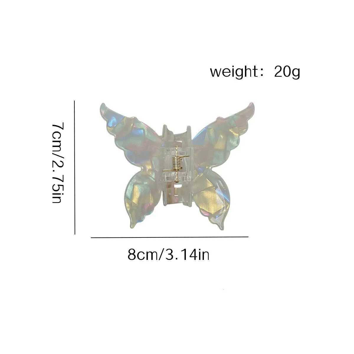 Elegant Butterfly Hair Claw For Women Gradient Tie-Dye Colored Acetate Resin Hairpin Spring Summer Sweet Tools Hair Accessories Y250707