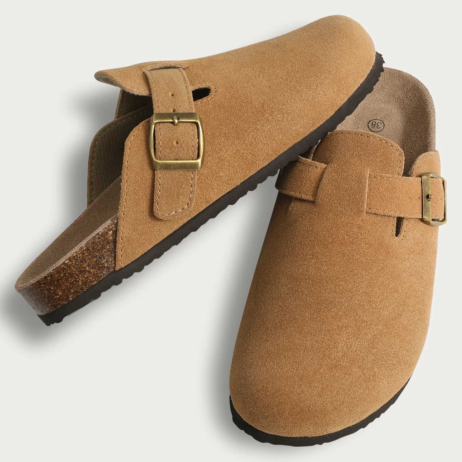Shevalues Cork Suede Clogs for Women Cork Slippers Summer Cork Sandals Fashion Beach Slides Classic Mules Men Clogs Baotou Shoes z2507086BLC
