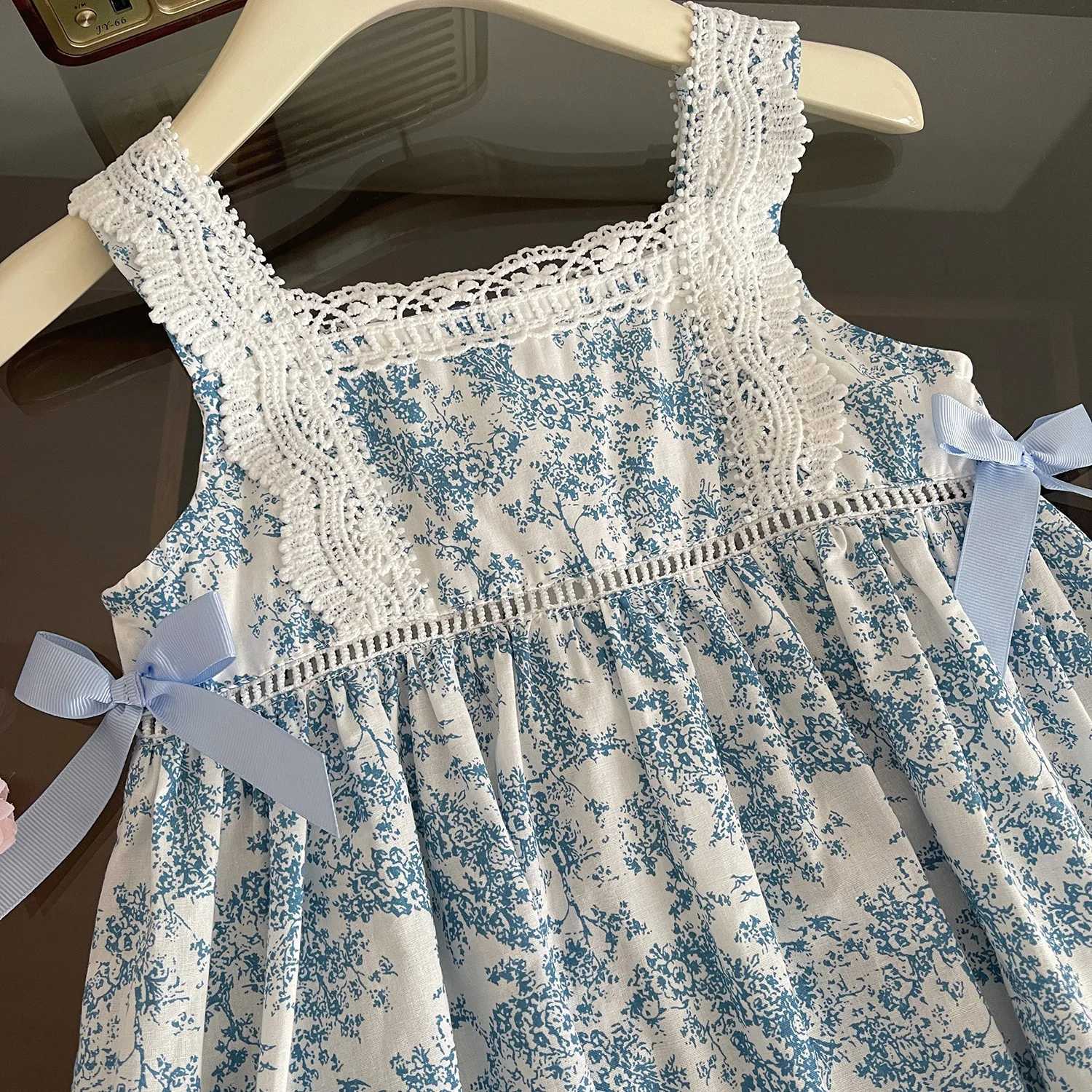 Humor Bear Girls Lace Halter Vest Bowknot Princess Dress Childrens Clothing Casual Outfit 2-6Y R250707