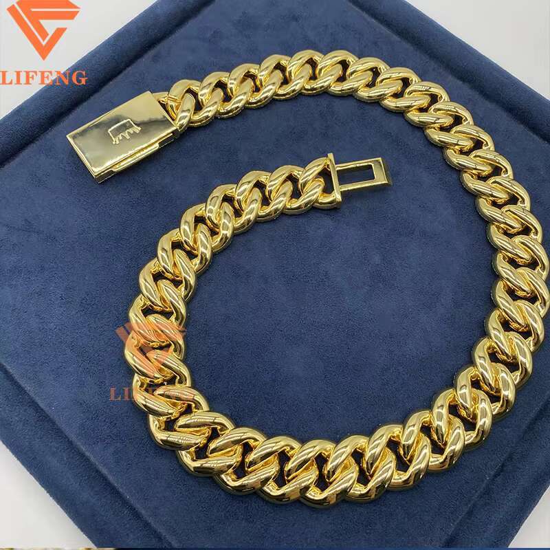 High Quality 23MM D VVS Moissanite Cuban Link Chain Iced Out Hip Hop Sterling Silver 925 Necklace Gold Plated Cuban Links Chains