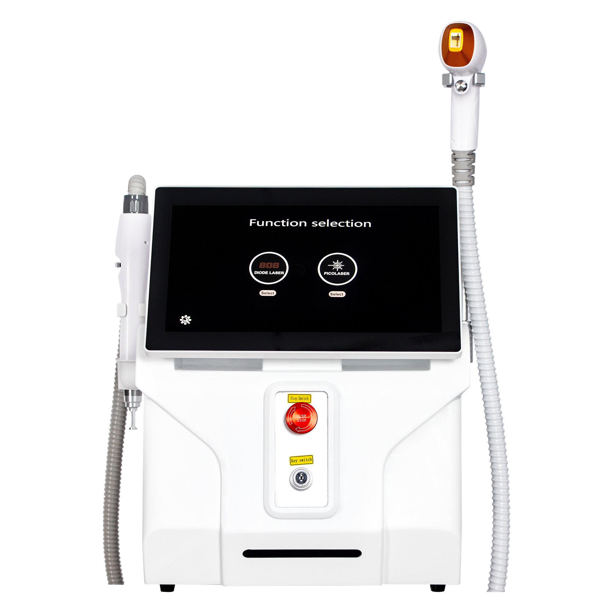 2 In 1 Laser Diode Nd YAG Picosecond Laser 755NM 808NM 1064NM Portable Ice Cooling Hair Tattoo Removal Machine