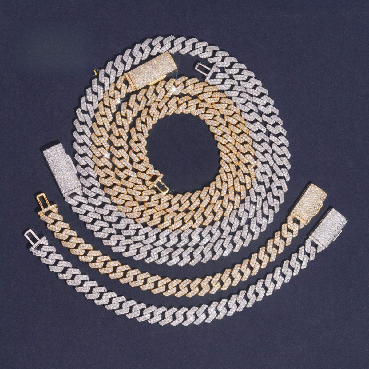 2025 Best Selling Jewelry 10mm Two Rows Solid Sier Iced Out Hip Hop Pass Tester Moissanite Miami Cuban Link & Bracelet