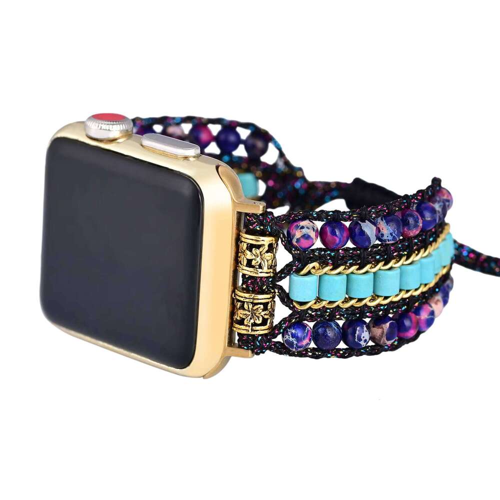 Emperor Stone Beaded Woven Apple Watch with Bohemian Strap Delivery