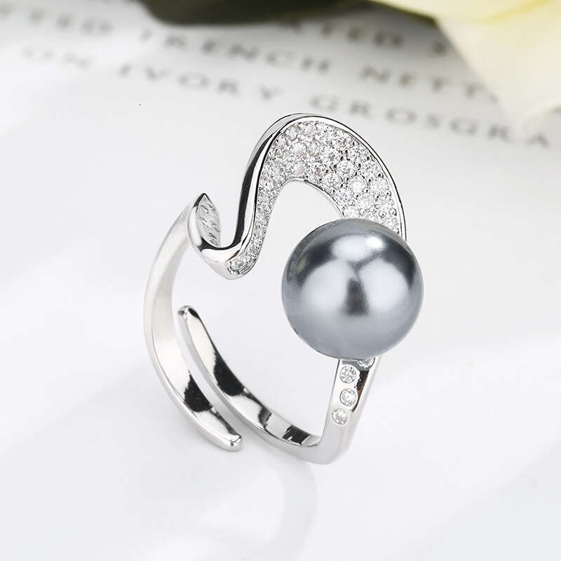 Huayoumei Jewelry Ring Accessories South Sea Australian White Mysterious Gray Pearl Women's Fashion Versatile Niche Goods Aff