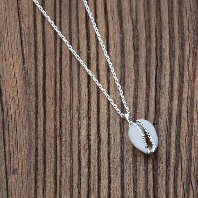 Electroplated Natural Shell Bohemian Stainless Steel Chain Simple Necklace Clearance