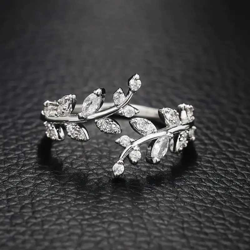 925 Sterling Silver Tree Branch Shape Ring Charm Sparkling Zirconia Rings Birthday Party Gift for Women Fine Jewelry Accessories XJ250707