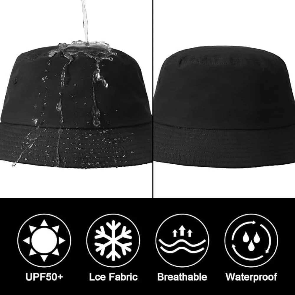 Waterproof Windproof Bucket Hats Lightweight Rain Hat XX-Large Mens Womens Hiking Camping UV/UPF 50 Packable Y250707