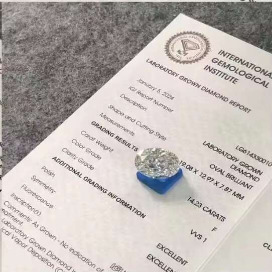 Double Jewelry Oval 4.36ct E Color VS1 Lab Diamond in Stock 1ct 2ct 3ct with Igi Certificate CVD Certified Diamond Wholesale