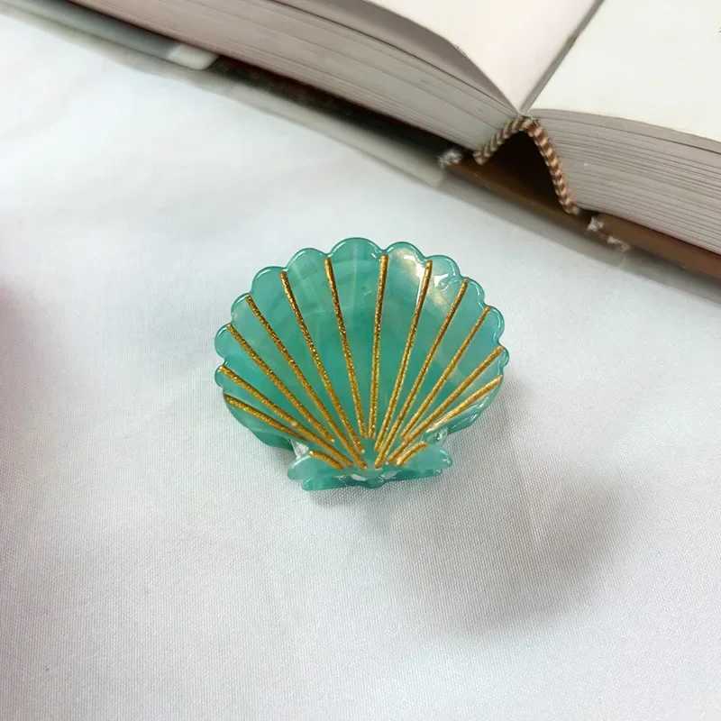 New Small Seashells Hair Claw French Style Minimal Line Design Seaside Acrylic Hair Claw Clips Hair Accessories for Women Girls Y250707