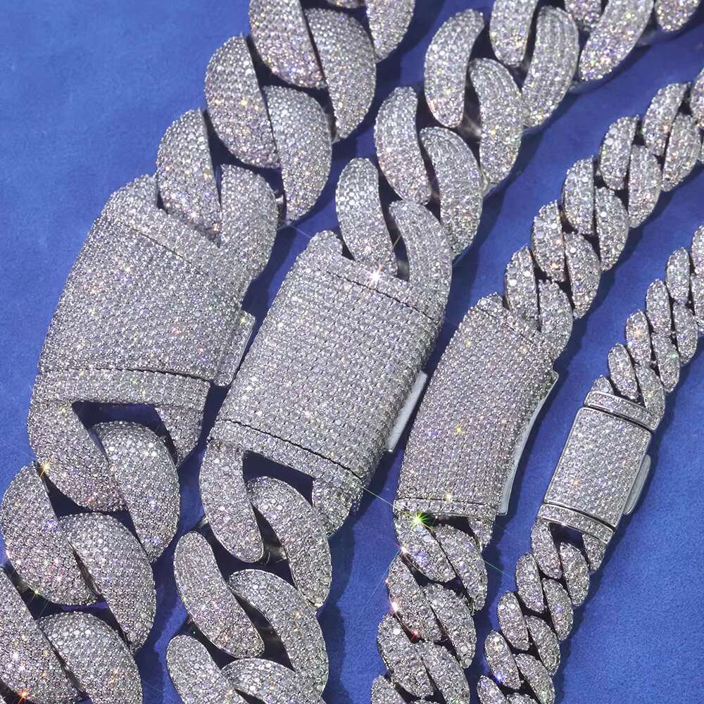 NUOYA Mens Chunky Cuban Link Chain 10mm-20mm Width Gold Plated Bling CZ Stone Iced Out Diamond Necklace Hip Hop Jewelry