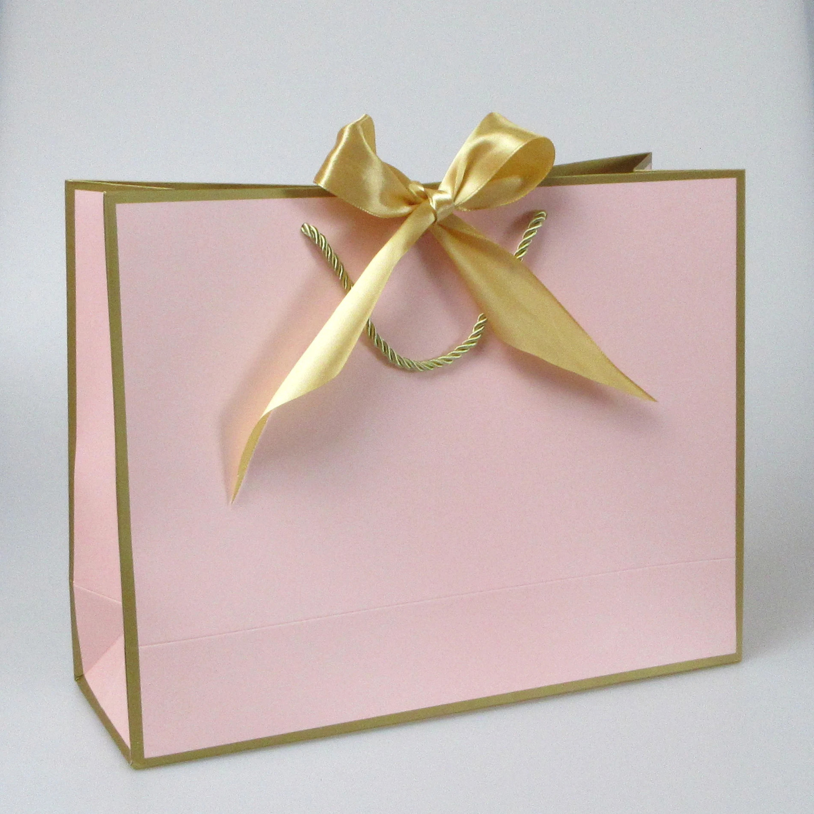 Wholesale Paper Gift Bags with Ribbon Bow Recycled Wedding Shopping Bags with Handles Clothing Cosmetic Jewelry Packaging Bags 250702