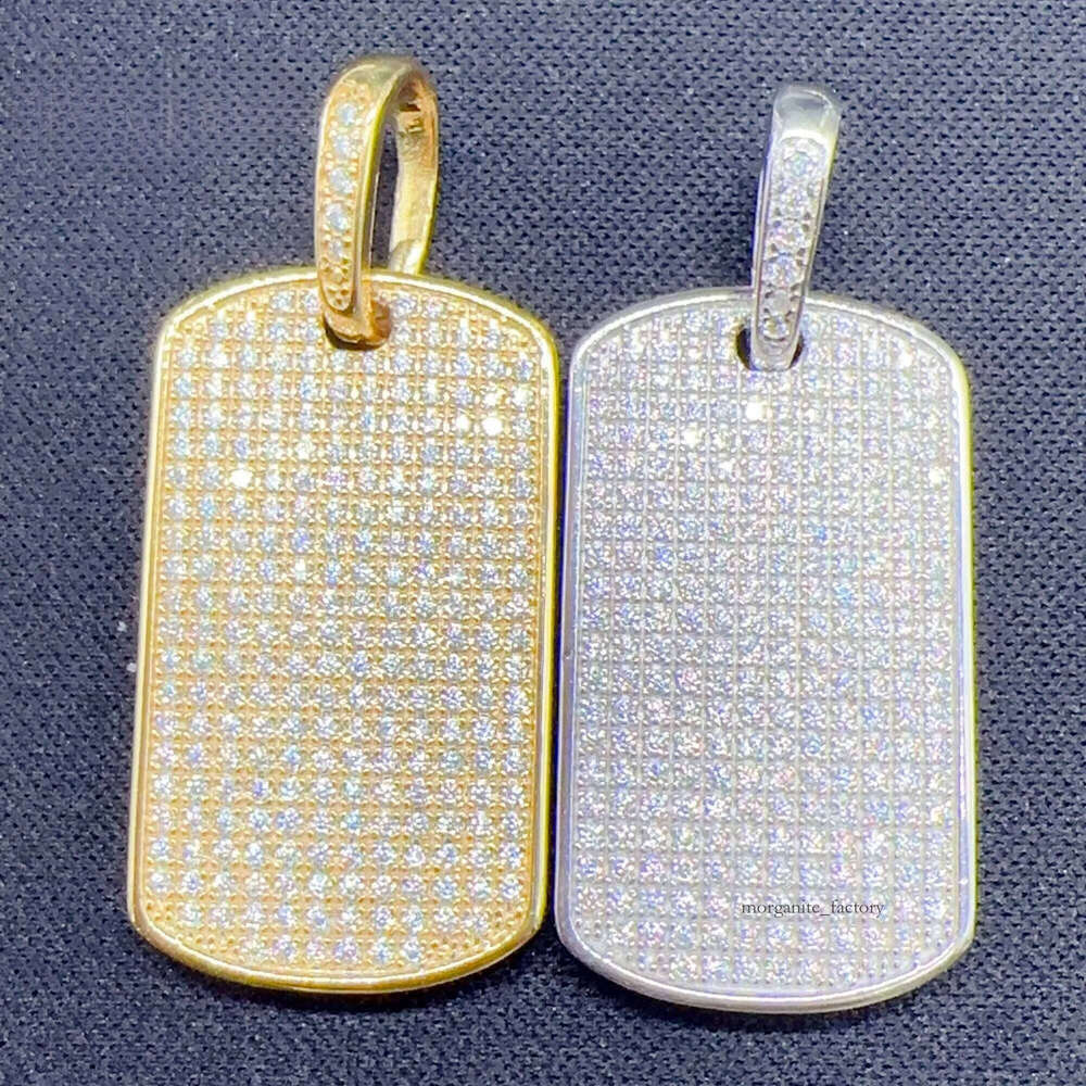 Hot sell Iced out dog tag sier lab dia jewelry men women hip hop GRA certified moissanite necklace pendant