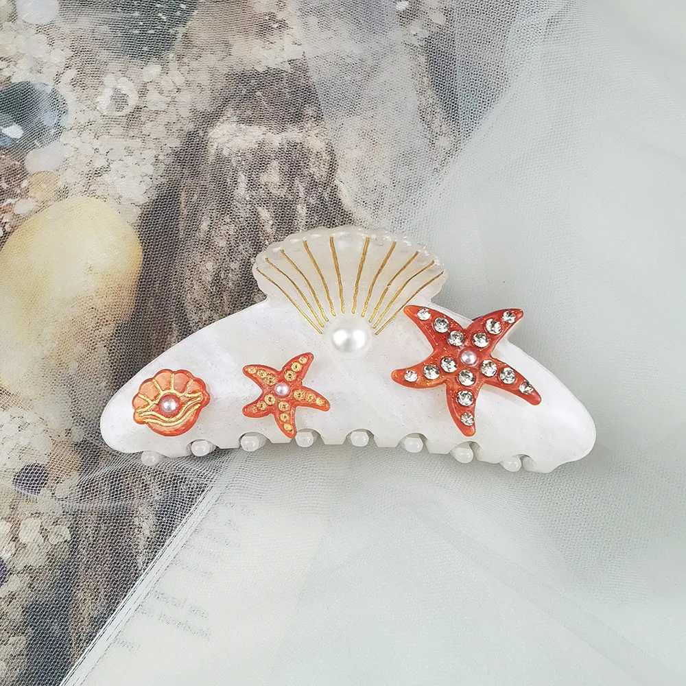YHJ Underwater World Hair Claw Shell Starfish Creative Design Acrylic Hair Claw Clips Hair Accessories for Women Girls Y250707