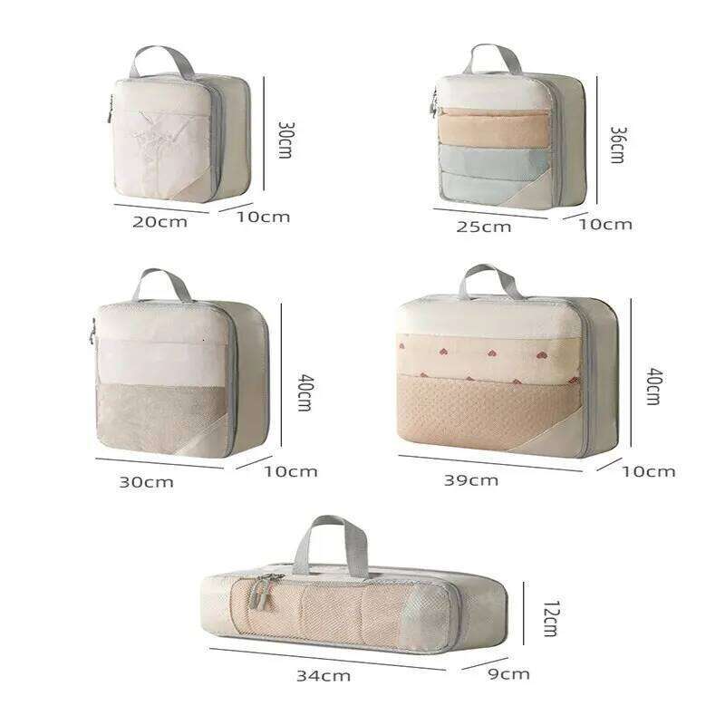 Storage Compressible Packing Cubes Carry on Travel Suitcase Lage Organizer Foldable Waterproof HandbagTravel Bag