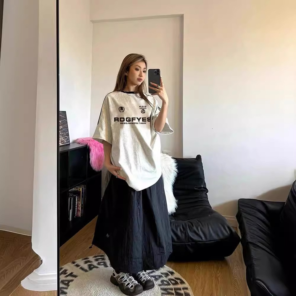 2025 Summer new women's T-shirt loose lazy style spicy girl top printed casual versatile short sleeved T-shirt new designer T-shirt