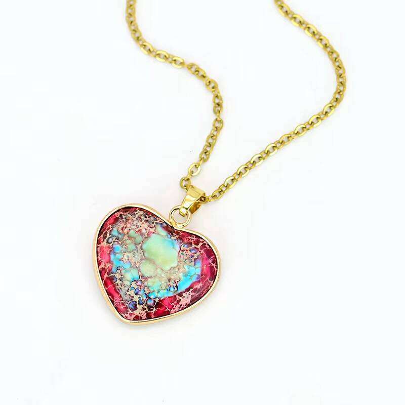 New Red and Blue Love Emperor Bohemian Style Natural Stone Handmade Jewelry Necklace