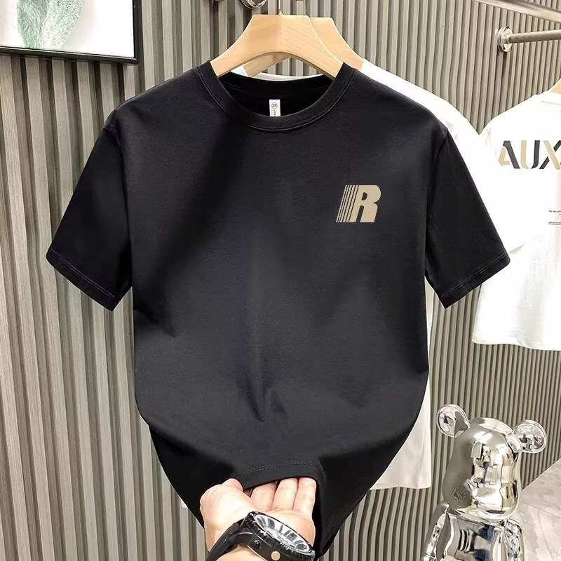 free shipping for man A trendy brand of pure cotton men's printed short-sleeved T-shirt, a new summer fashion and versatile round-neck T-shirt at