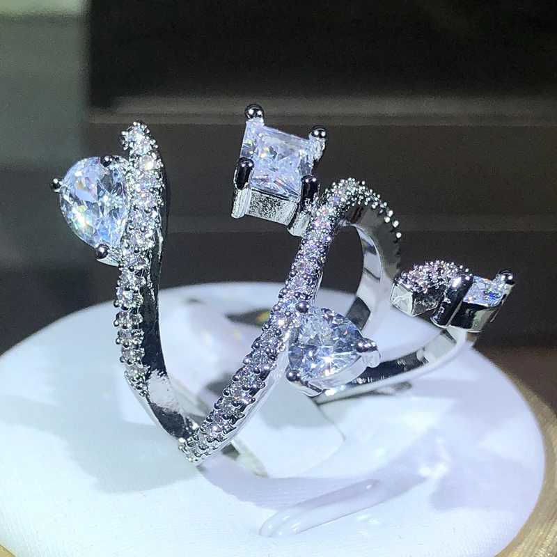 925 Sterling Silver Exaggerated Large Snake-Shaped Winding Ring Ladies Jewelry Zircon Ring Party Christmas Gift Wholesale XJ250707