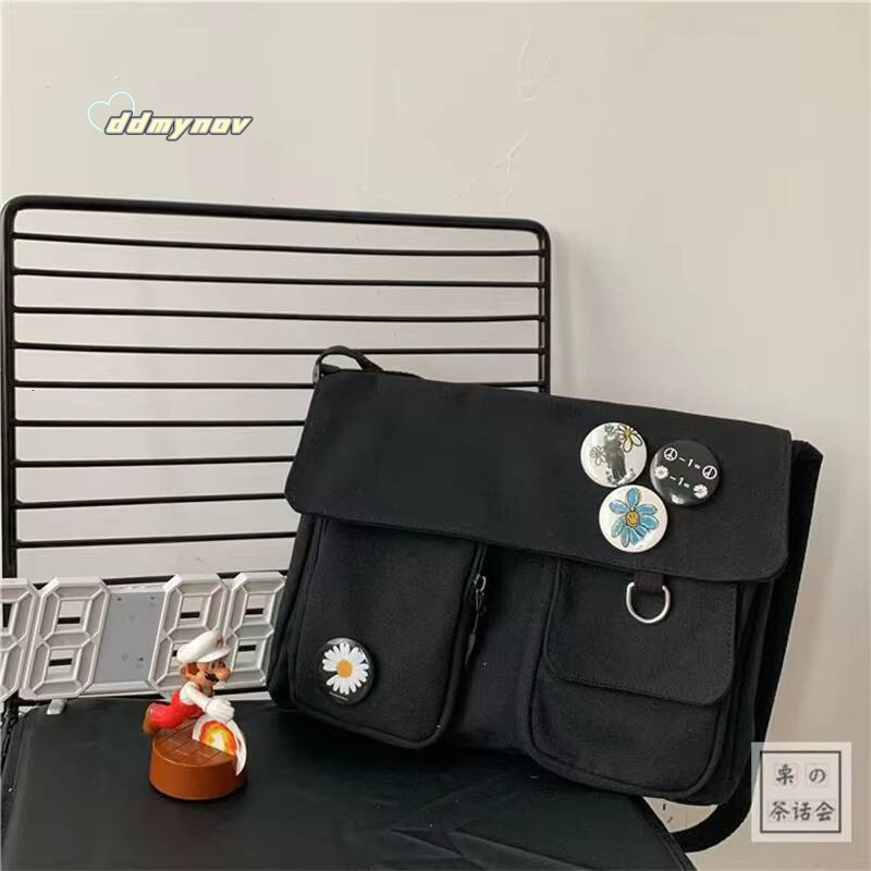 Japanese Harajuku Cute Retro Girl Messenger Shoulder Bag Canvas Student School Female Anime double messenger bag ddmynov