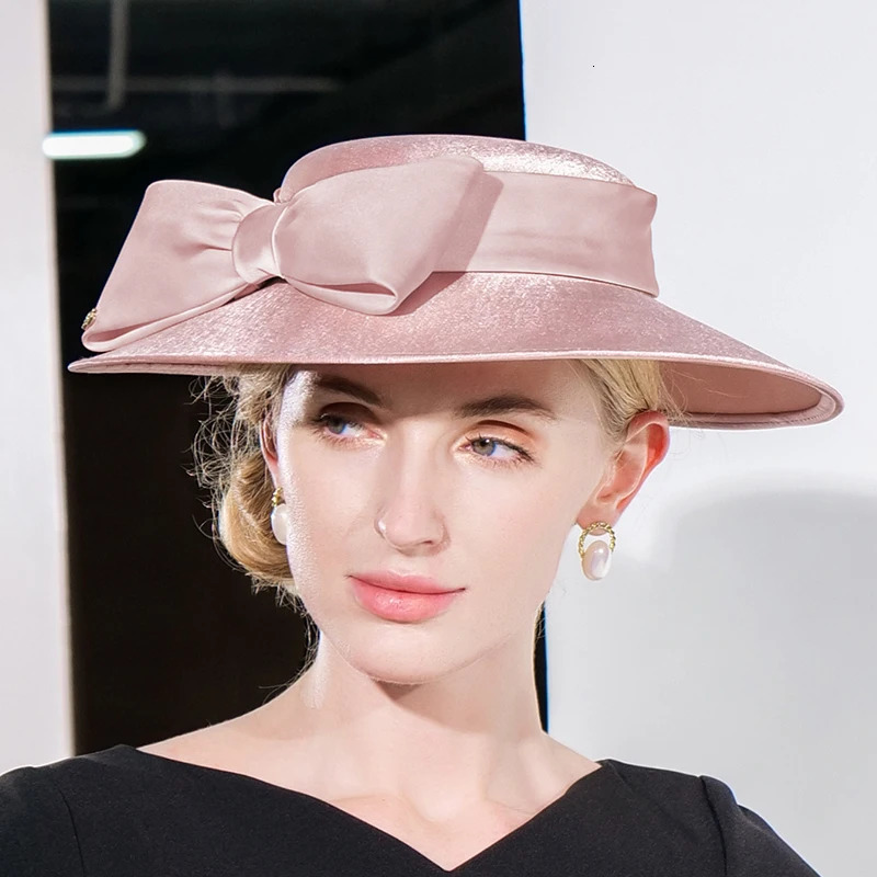 162 Lady Wide Brim Fedora Hat Summer Sweet Lovely Elegant British Top Sunscreen Female Hats Military Hat 250707