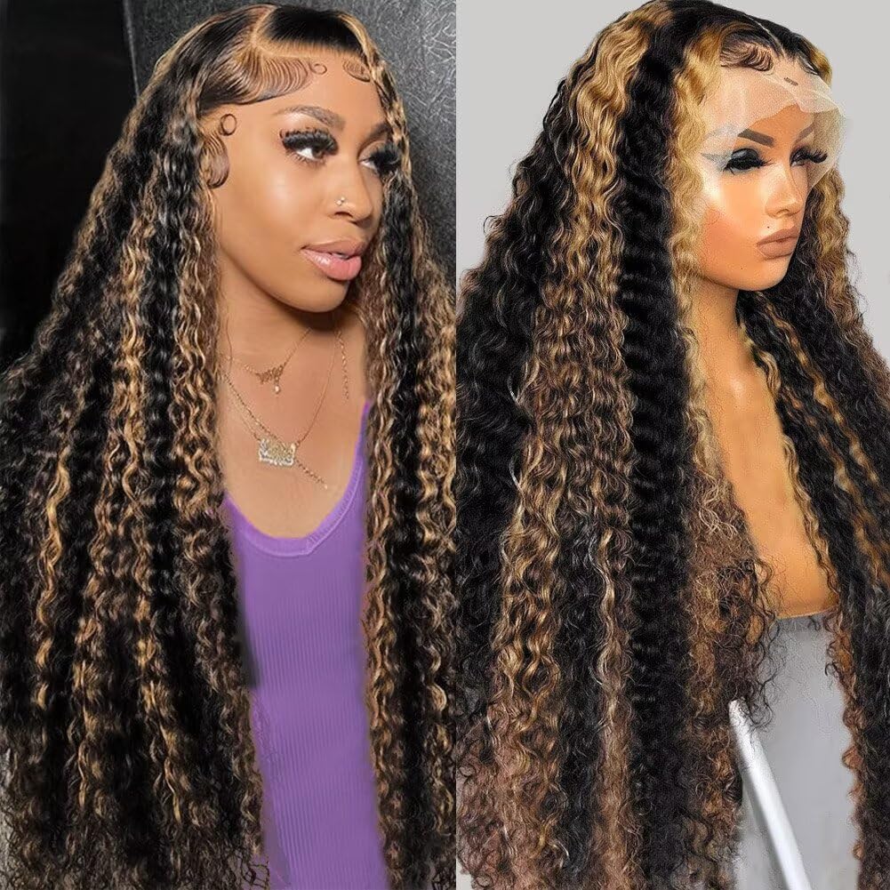 Blonde Lace Frontal Weave Wig - Chic Synthetic Curly Hair for Everyday Wear