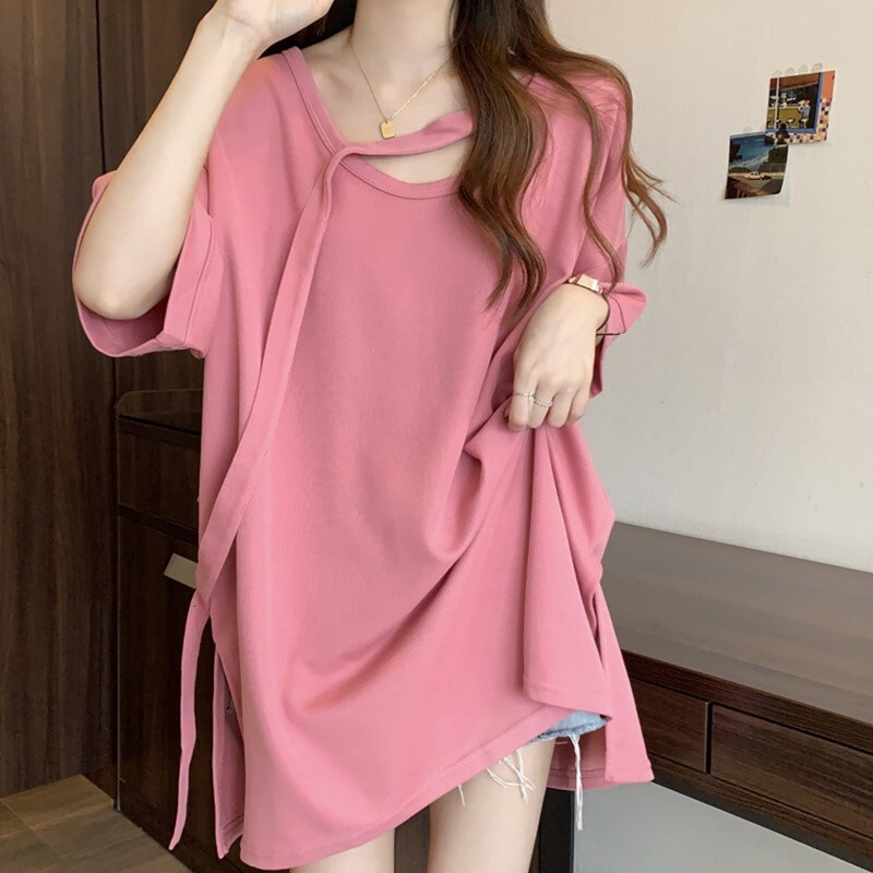 2025 Summer new women's T-shirt new loose fit plus size design sense niche women's top summer new designer T-shirt new designer short sleeve