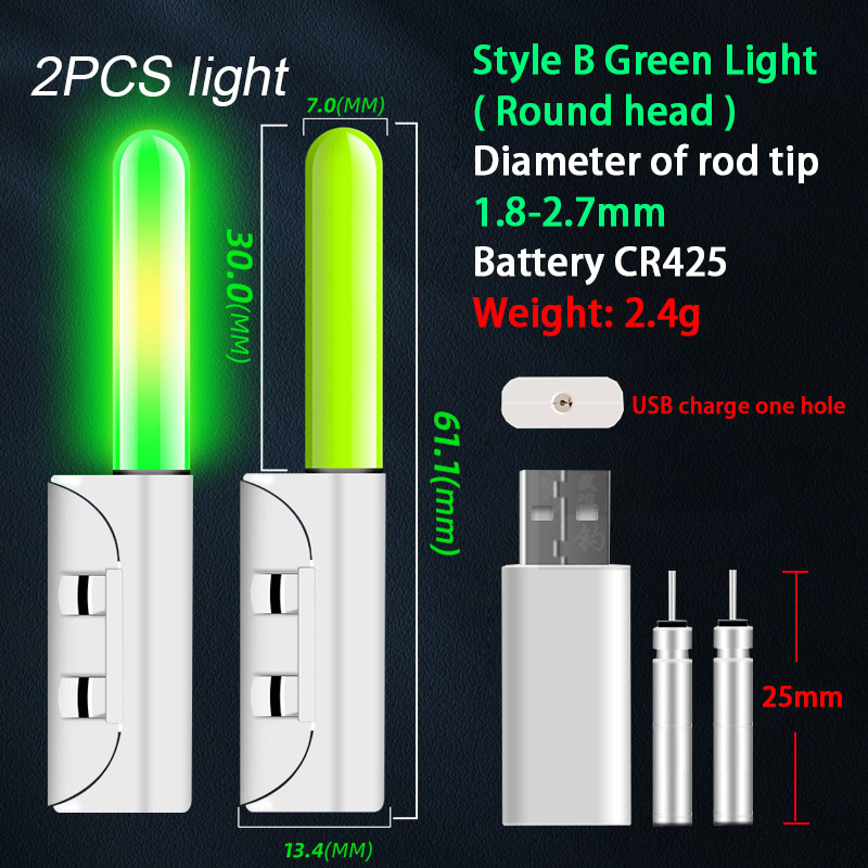 2 Pezzi Fishing Galleggia Lettiera Avvertenza Luce Luci Di Promemoria Pesca Pun…