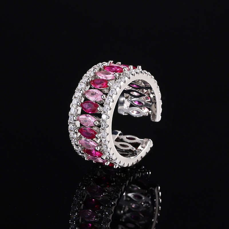 Autumn Winter New Jewelry Two-In-One Open Ring Red Zircon Pink Diamond Women's Fashion Wholesale 10B